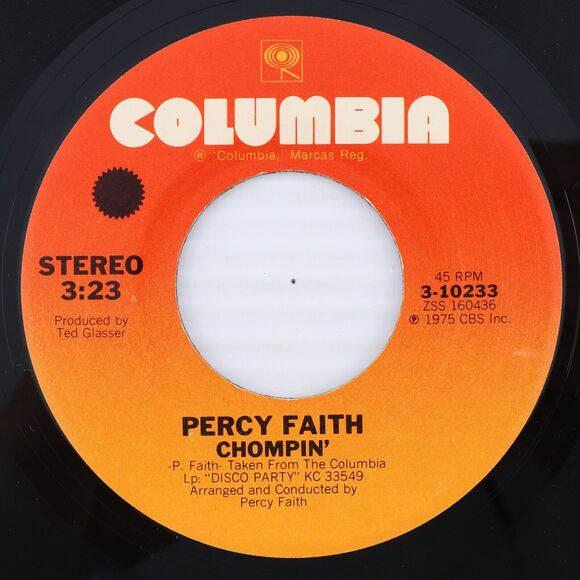 Percy Faith – Summer Place '76 / Chompin' - 1975 45 rpm 7" Vinyl Record 3-10233 - Picture 3 of 15